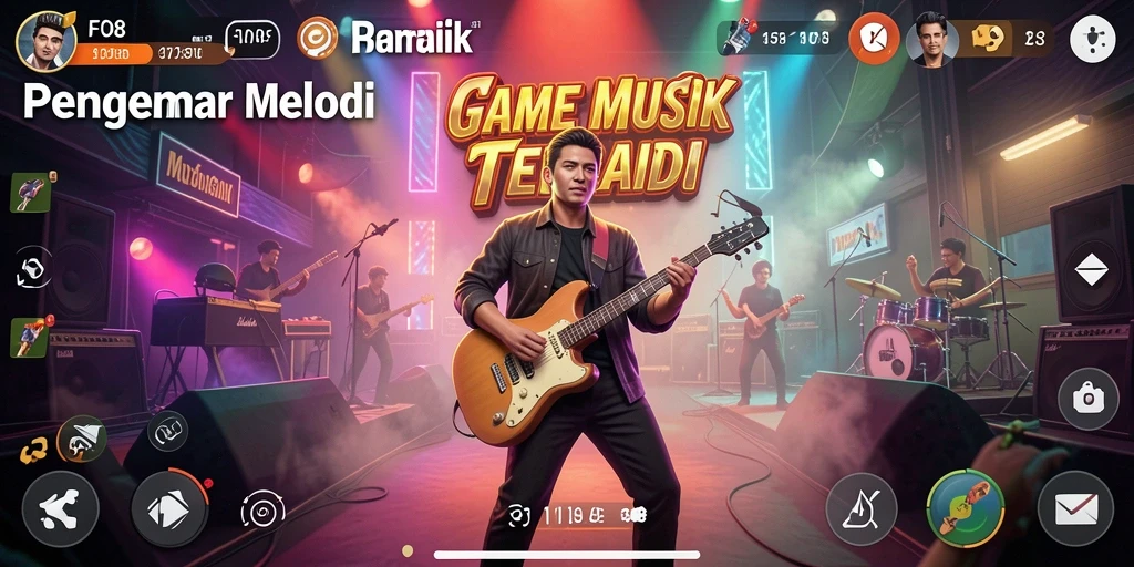 Tampilan gameplay FO8 yang mengasyikkan dengan irama musik.