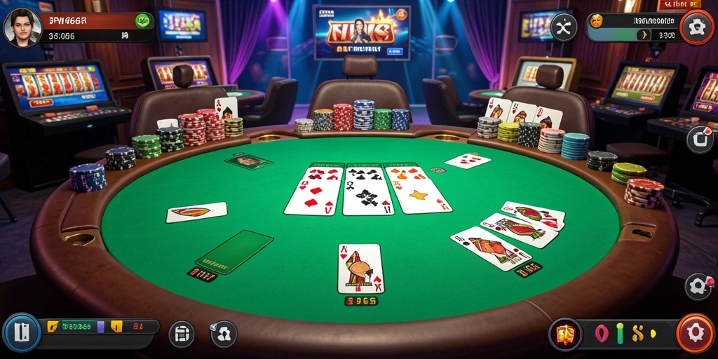 Screenshot utama FW66 menampilkan gameplay Poker yang seru dan kompetitif.