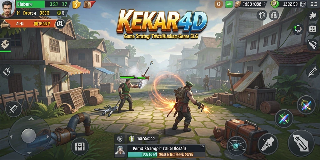 Tangkapan layar KEKAR4D yang menunjukkan aksi pertempuran strategis