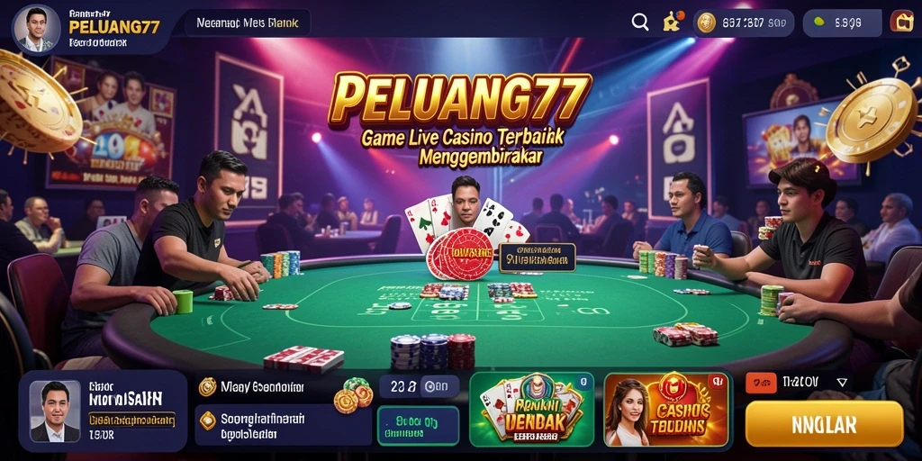Tampilan gameplay Live Casino PELUANG77 yang mendebarkan dan interaktif.